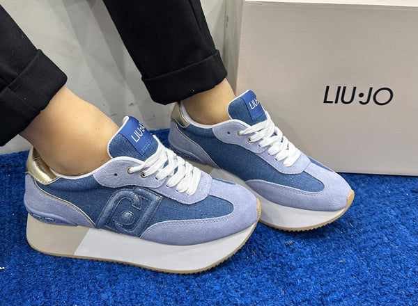 Sneakers donna liu jo platform denim/light gold dreamy02
