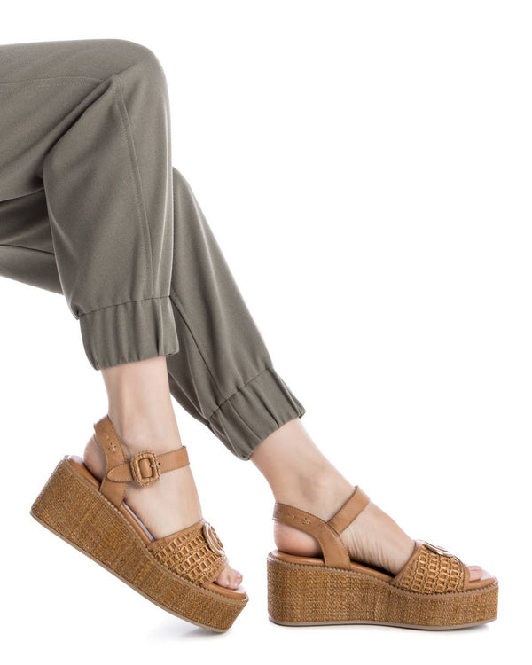 Sandalo zeppa donna carmela pelle camel 162360