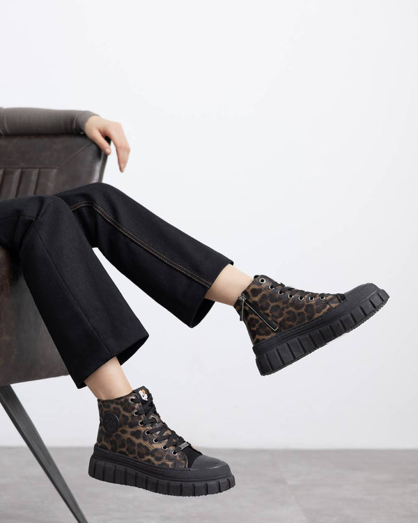 Sneakers donna platform refresh alla caviglia camel 173076