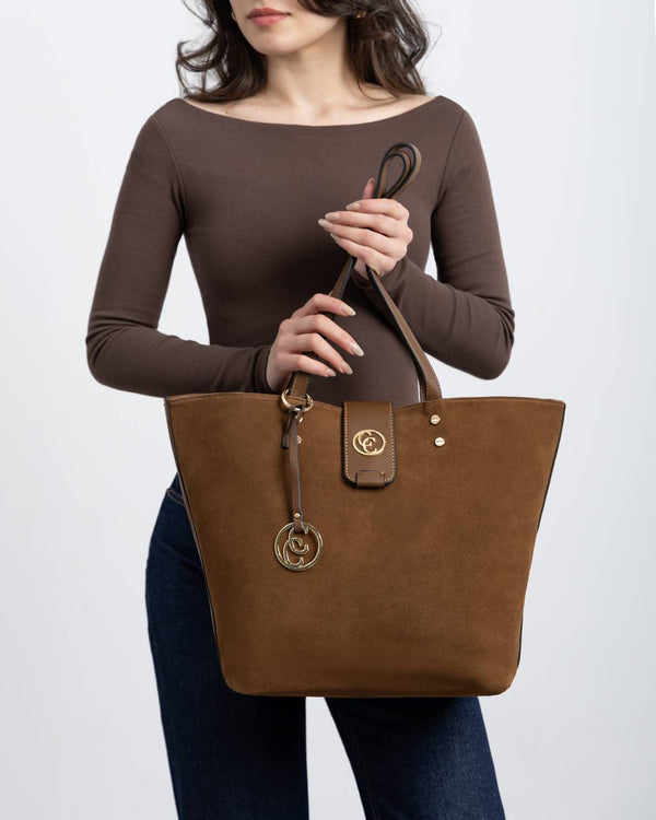 Borsa a spalla da donna pelle e camoscio carmela 186162