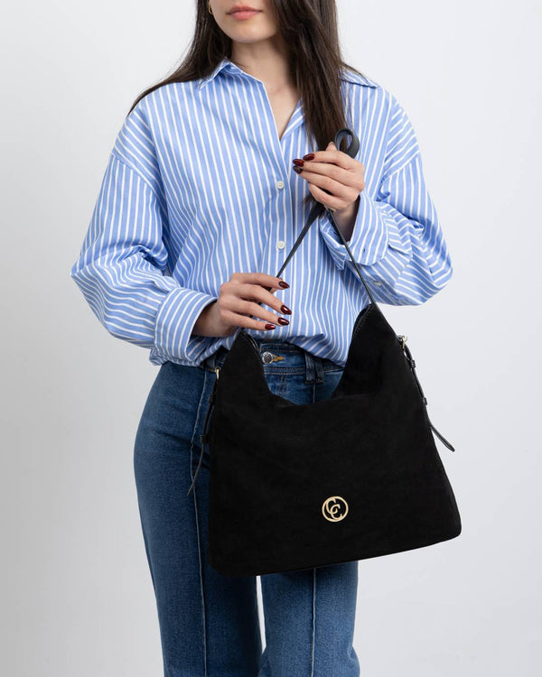 Borsa a spalla da donna pelle e camoscio carmela 186180