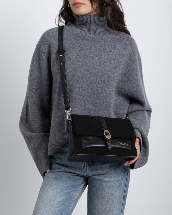 Borsa a tracolla da donna pelle e camoscio carmela 186189