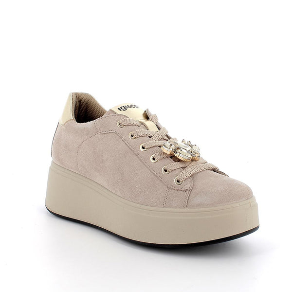 Sneakers donna igi&co camoscio beige 8671233