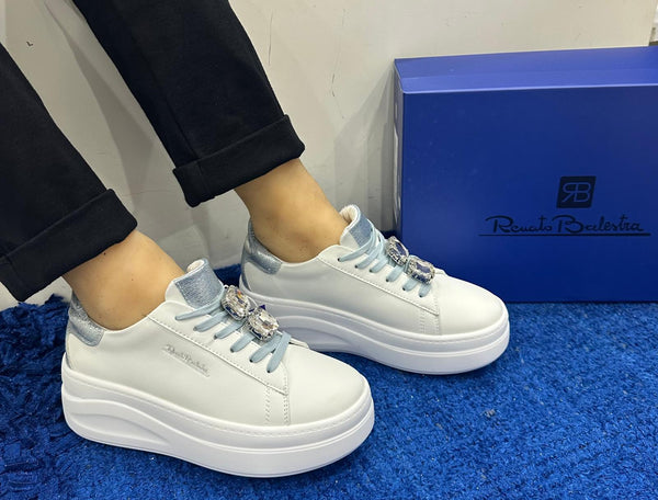 Sneakers donna renato balestra white/blu rb2549