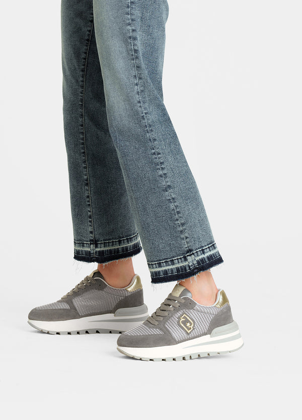 Sneakers donna liu jo platform camoscio e mesh antracite/lik amazing25