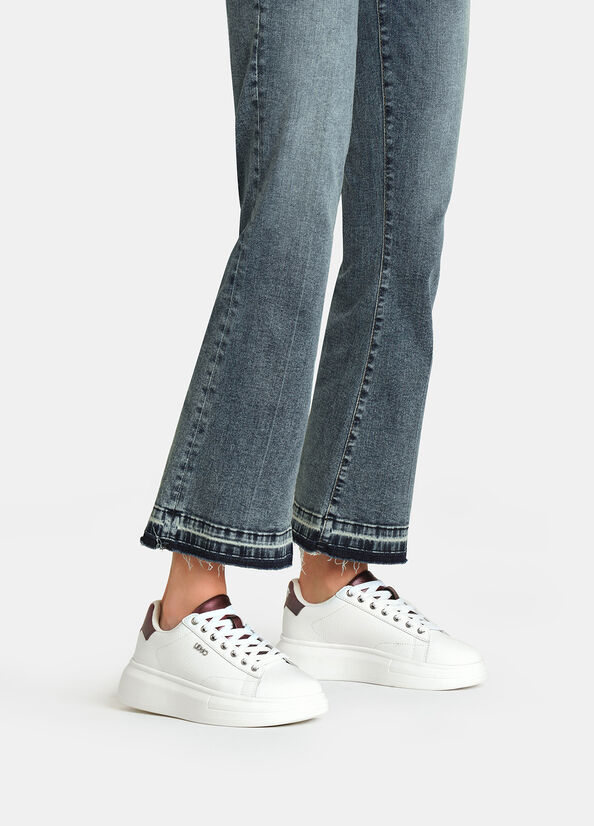 Sneakers donna liu jo platform in pelle bottolata white/cremis babol01