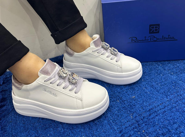 Sneakers donna renato balestra white/purple rb2549