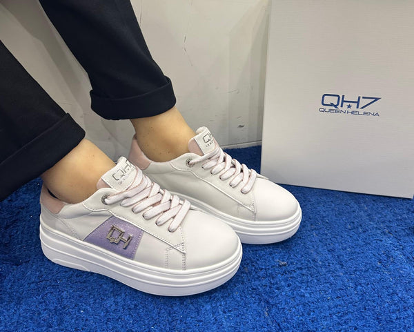 Sneakers donna queen helena white/pink qh9005