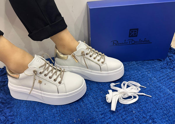 Sneakers donna renato balestra white/gold rb2507