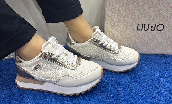 Sneakers donna liu jo platform ecopelle stampata cotton/platino evelyn915