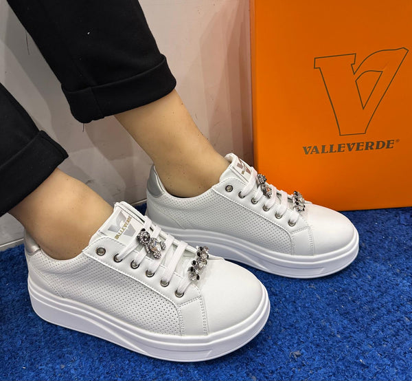 Sneakers donna valleverde white/silver 35100a