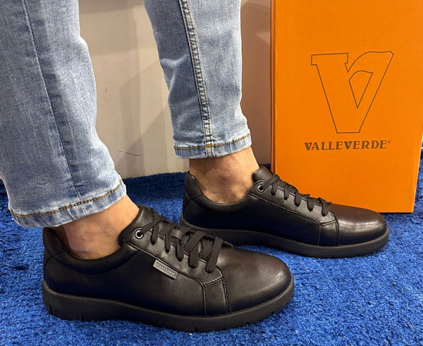 Sneakers uomo valleverde in pelle black 36982