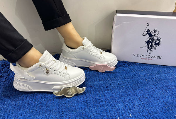 Sneakers donna u.s. polo assn. ccopelle white asuka008-whi
