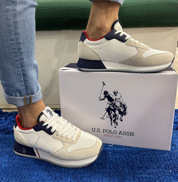Sneakers uomo u.s. polo assn. bianca cleef008whi-blu04