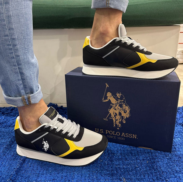 Sneakers uomo u.s. polo assn. nera e grigia nobil014blk-lgr02