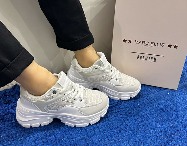 Sneakers donna marc ellis platform off white/lt grey wanda 302