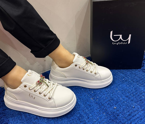 Sneakers donna by byblos white/gold bysc9bm02gli