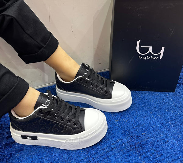 Sneakers donna by byblos black bysc94901log