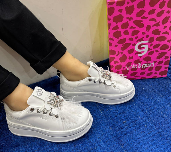 Sneakers donna gold&gold bianco gb953