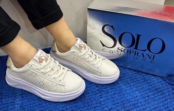 Sneakers donna solo soprani ecoepelle beige chiara scw514p85