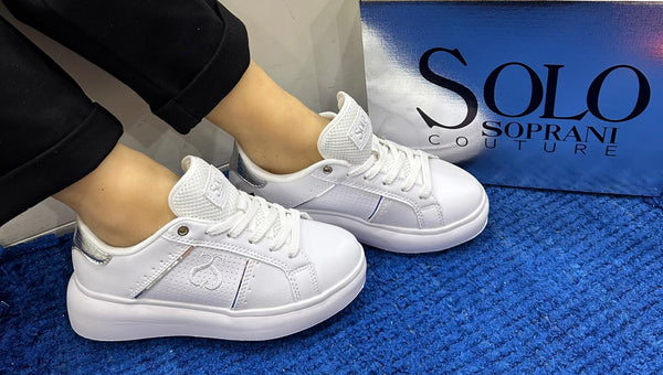 Sneakers donna solo soprani ecopelle white/silver asia scw514p61