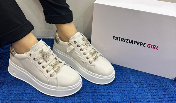 Sneakers donna patrizia pepe pelle off white ppj302
