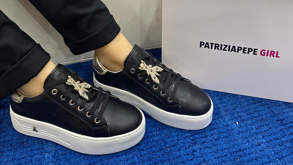 Sneakers donna patrizia pepe pelle black ppj306