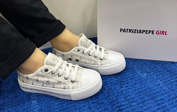 Sneakers donna patrizia pepe tessuto white ppj311