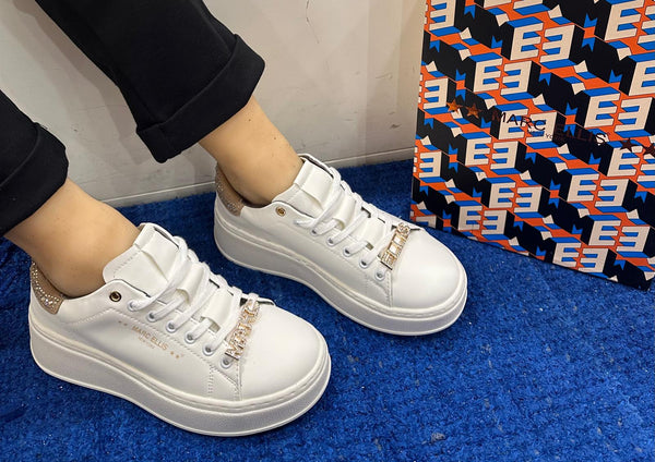 Sneakers donna marc ellis white/beige maki 305