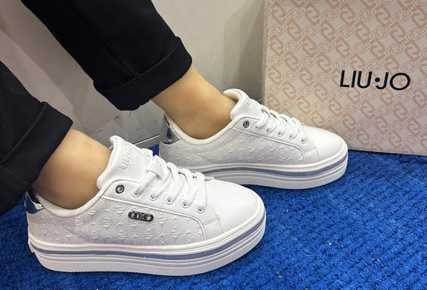Sneakers donna liu jo platform ecopelle stampata white/silver up10