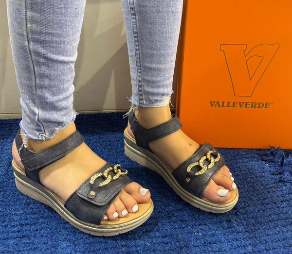 Sandalo donna Valleverde blu 55566