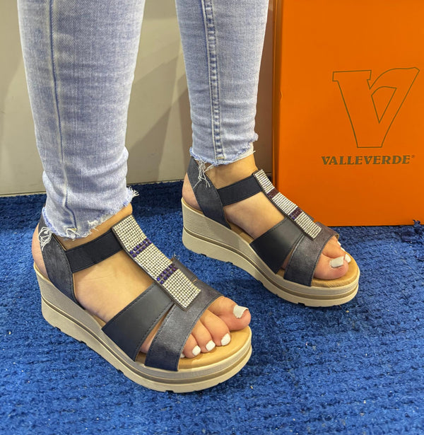 Sandalo donna valleverde blu 55581