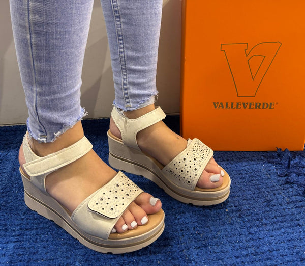 Sandalo donna valleverde avorio 55582