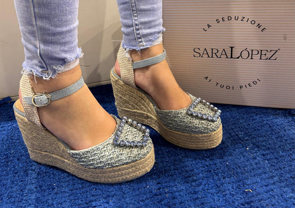 Campesina zeppa donna sara lopez jeans sl51sa 312