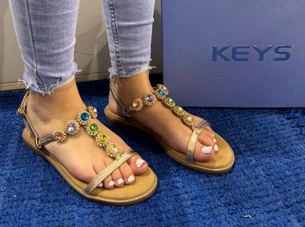 Sandalo flat donna keys rosegold k10951