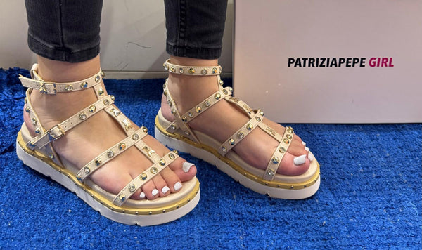 Sandalo donna patrizia pepe pelle off white ppj347