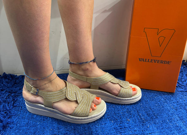 Sandalo donna valleverde beige 55602