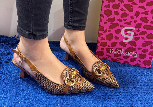 Décolleté donna gold&gold marrone gp732