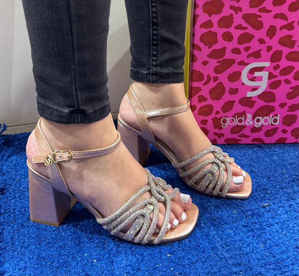 Sandalo donna gold&gold champagne gv35