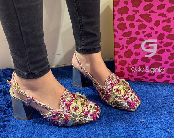 Décolleté slingback gold&gold multicolor gv50
