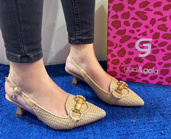 Décolleté donna gold&gold beige gp732