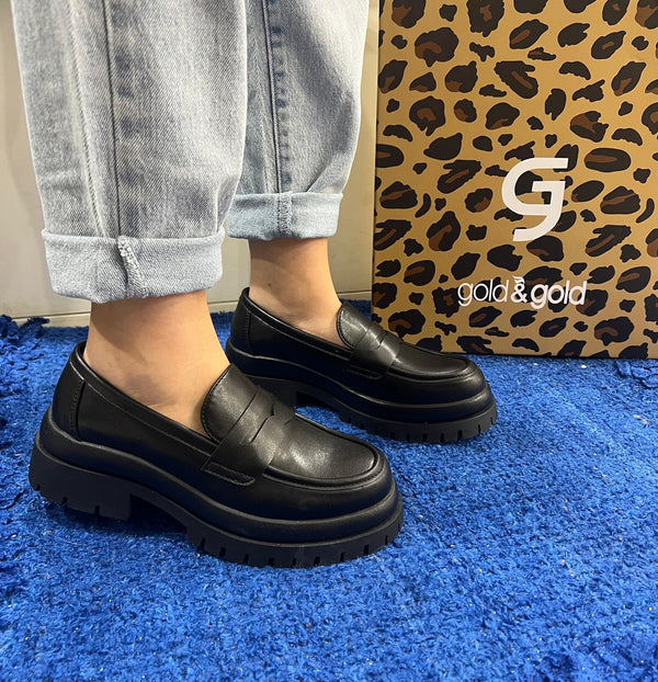Mocassino donna gold&gold nero gr599