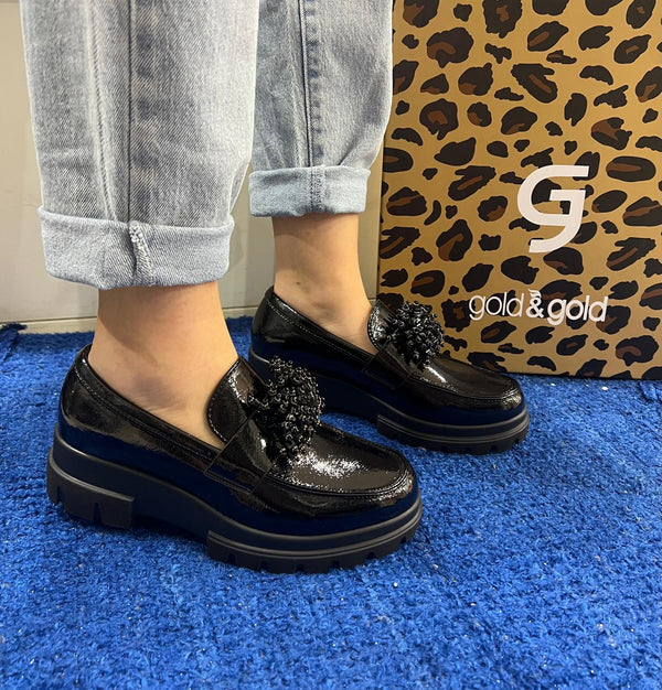 Mocassino donna gold&gold nero gb991