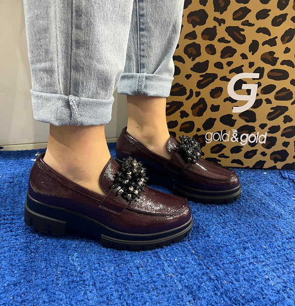 Mocassino donna gold&gold bordeaux gb991