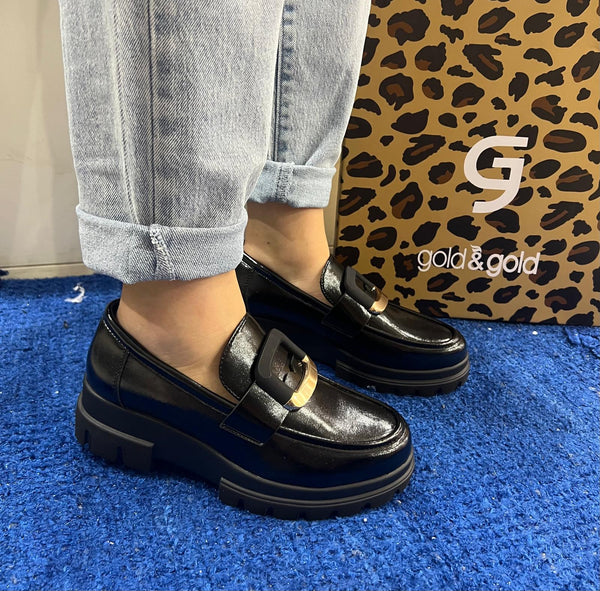 Mocassino donna gold&gold nero gb1016