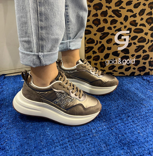Sneakers donna gold&gold khaki gb980
