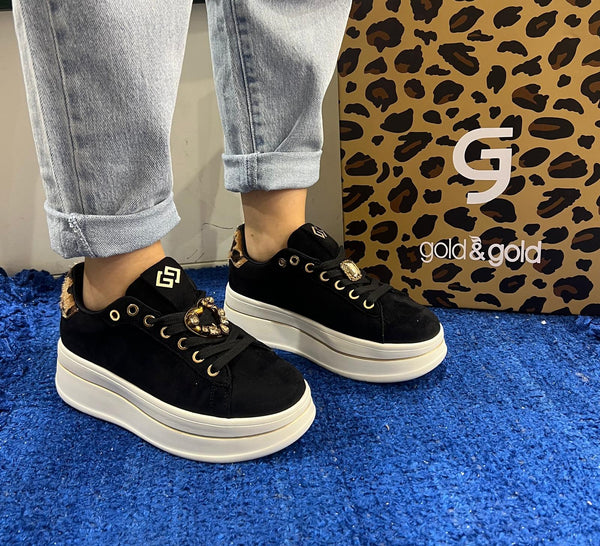 Sneakers donna gold&gold nero gb989