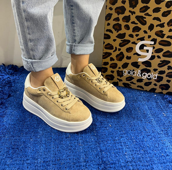 Sneakers donna gold&gold khaki gb989