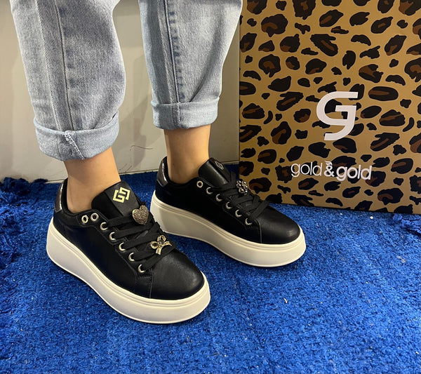 Sneakers donna gold&gold nero gb971