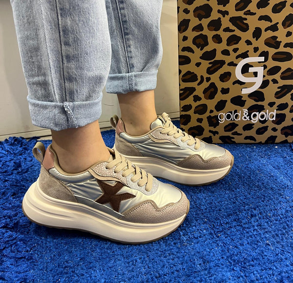 Sneakers donna gold&gold nude gb980